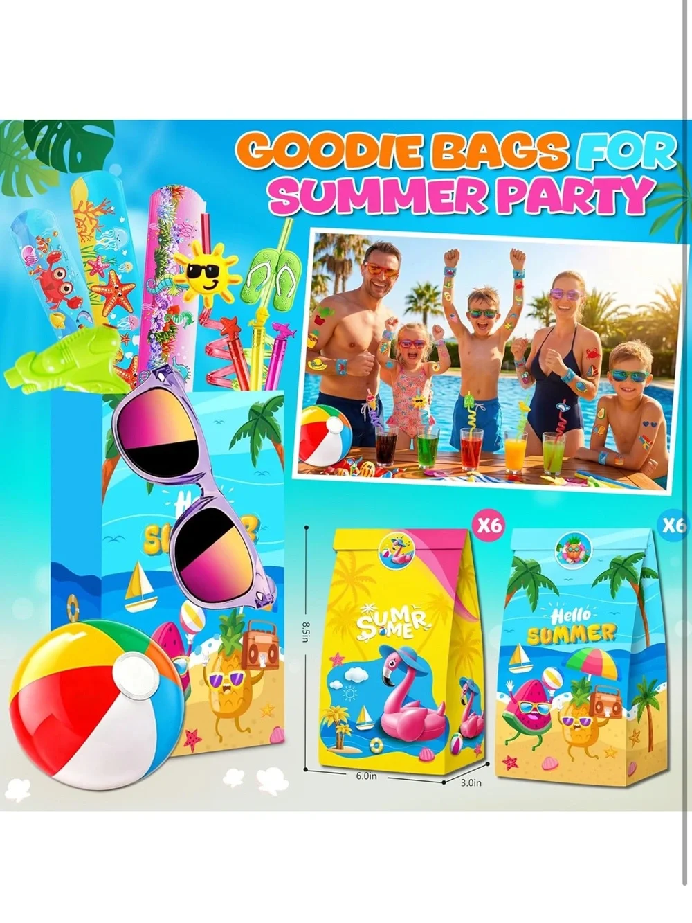114 pcs pool party favors includes pool toys for kids summer beach party